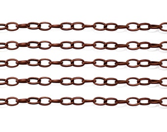 Antique Copper Oval Cable Chain 4.5mm x 7.6mm x 1.2mm [10 feet] -- Lead, Nickel & Cadmium Free 93951