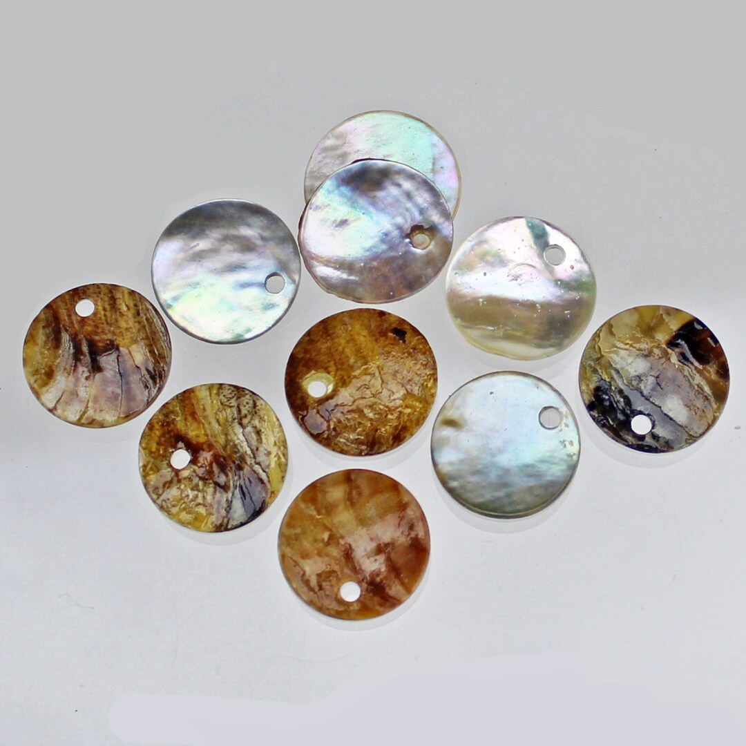 SALE *** Natural Akoya Shell Charms / Mother of Pearl Seashell Pendants ...
