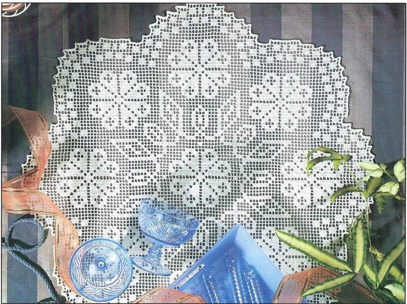 Vintage Filet Crochet Pattern – White Crucifers Doily (digital PDF ...