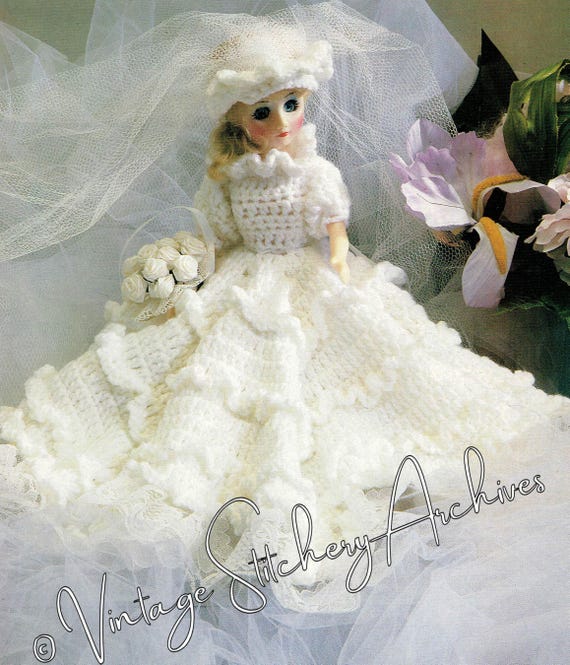 crochet doll wedding dress pattern Doll's Crochet Wedding Dress Pattern