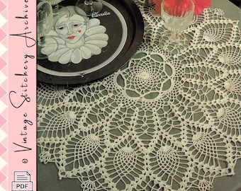 Vintage Pineapple Crochet Doily Pattern - 22” Centerpiece (PDF Pattern)