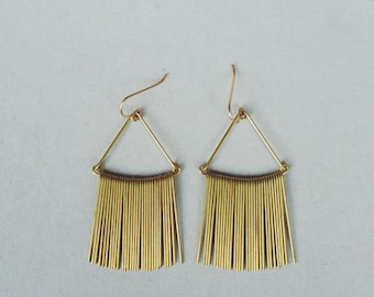 Wide Triangle Fringe Earrings