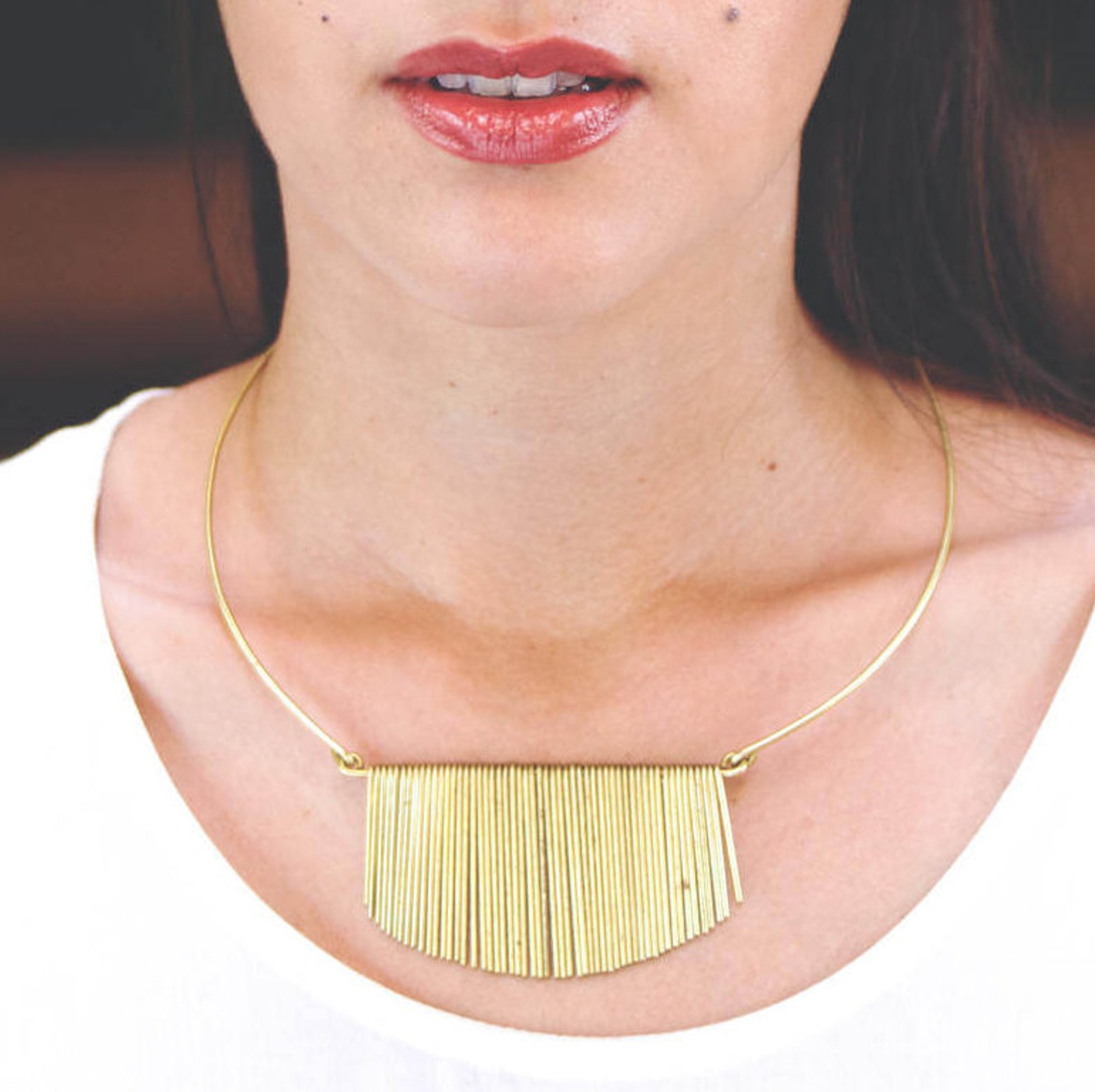 Fringe Collar Necklace Etsy