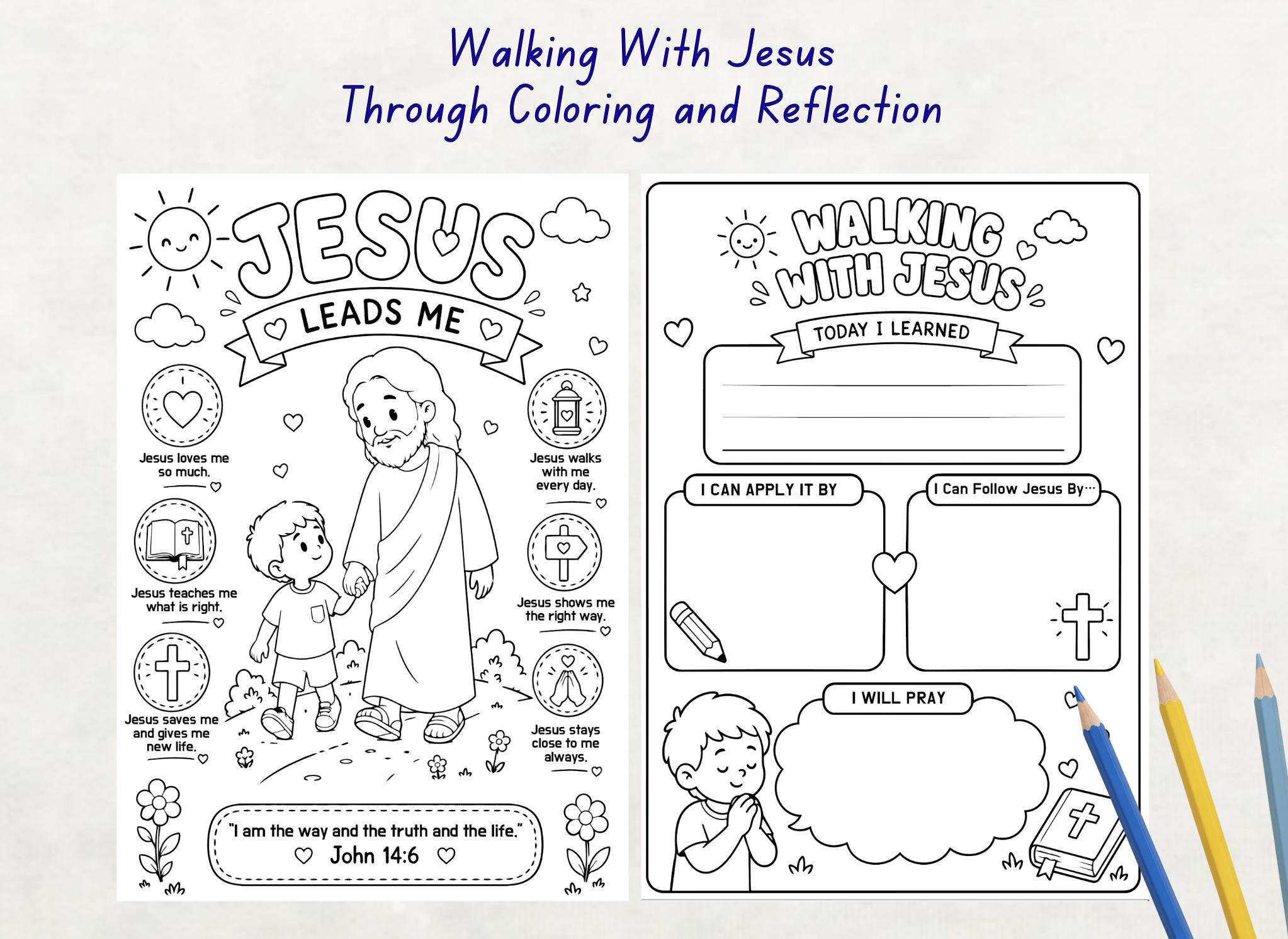 Walking With Jesus Printable Activity for Kids | Christian Reflection ...