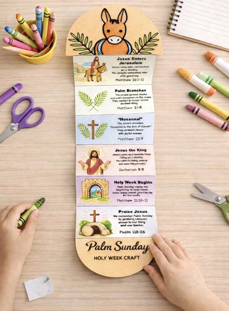 Palm Sunday Craft Printable Holy Week Craft for Kids Sunday School ...