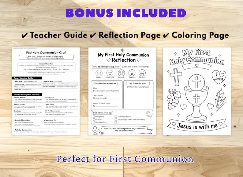 First Communion Craft for Kids Catholic Printable Activity Eucharist ...
