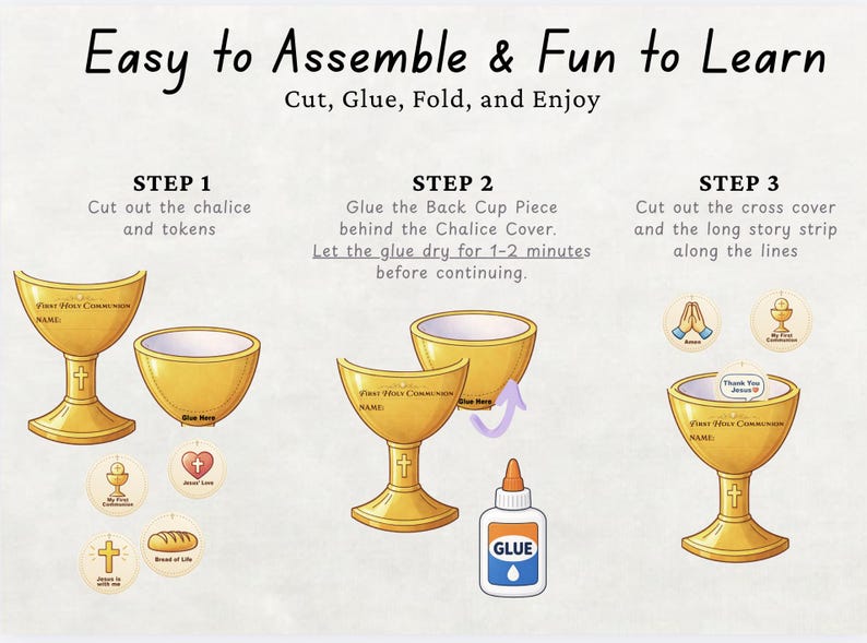 First Communion Craft for Kids Catholic Printable Activity Eucharist ...