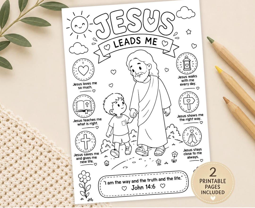 Walking With Jesus Printable Activity for Kids | Christian Reflection ...