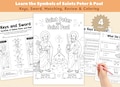 Saints Peter and Paul Worksheet, Keys and Sword Catholic Symbols Activity, Feast Day CCD Printable, Coloring and Review for Kids product logo