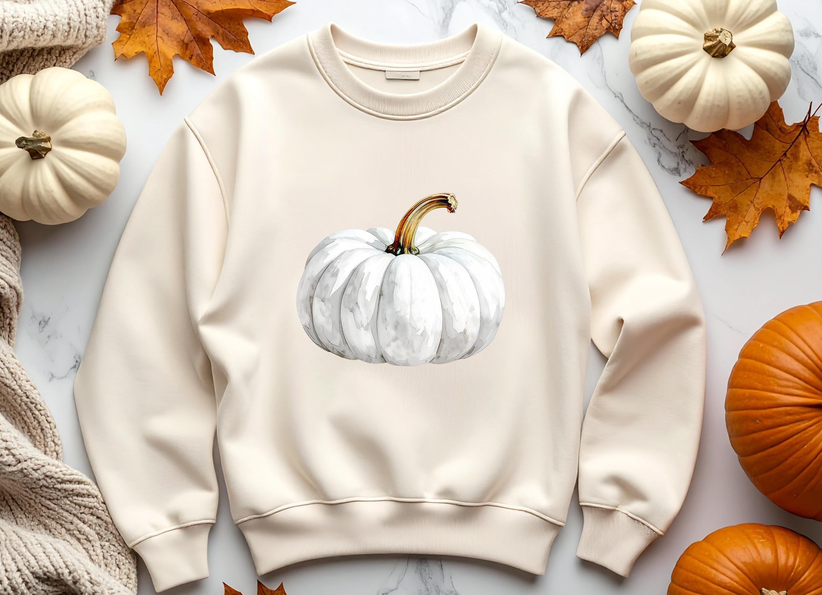 White Fall Pumpkin Clipart Bundle | Watercolor Pumpkins | Autumn ...