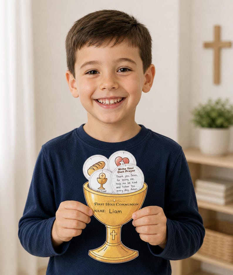 First Communion Craft for Kids Catholic Printable Activity Eucharist ...