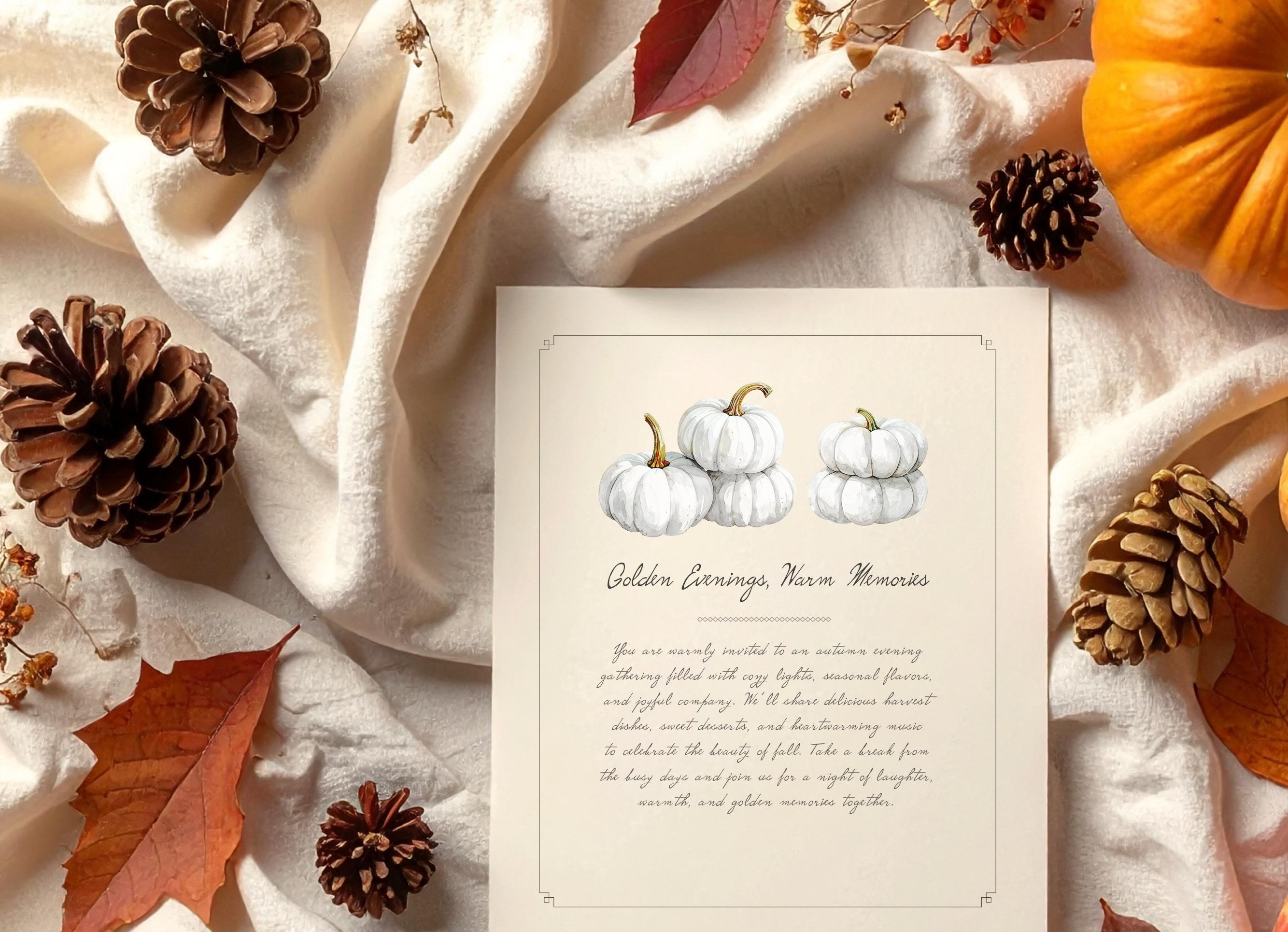 White Fall Pumpkin Clipart Bundle | Watercolor Pumpkins | Autumn ...