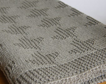Linen throw blanket gray-cotton throw blanket-hand knit organic blanket-linen bedspread-linen coverlet-custom size blanket-natural-eco