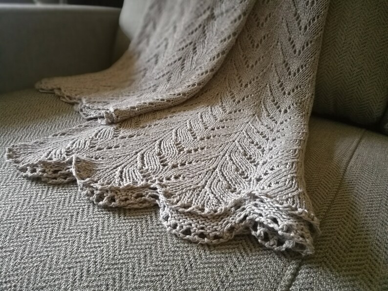 Linen throw blanket knit, linen coverlet, sustainable living image 1