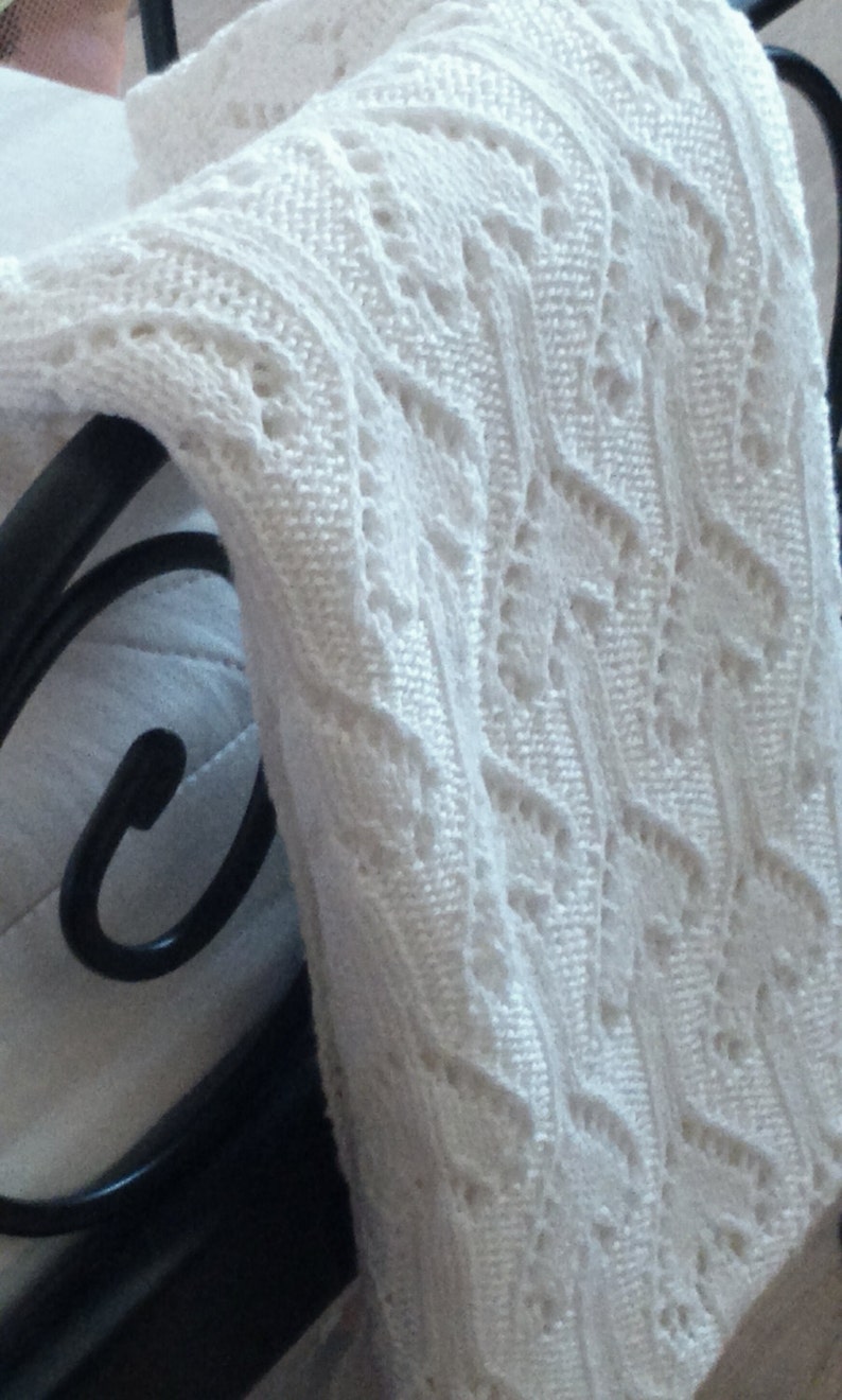 Knitted Baby Blanketlinen Throw Blankethand Knit Cotton Etsy