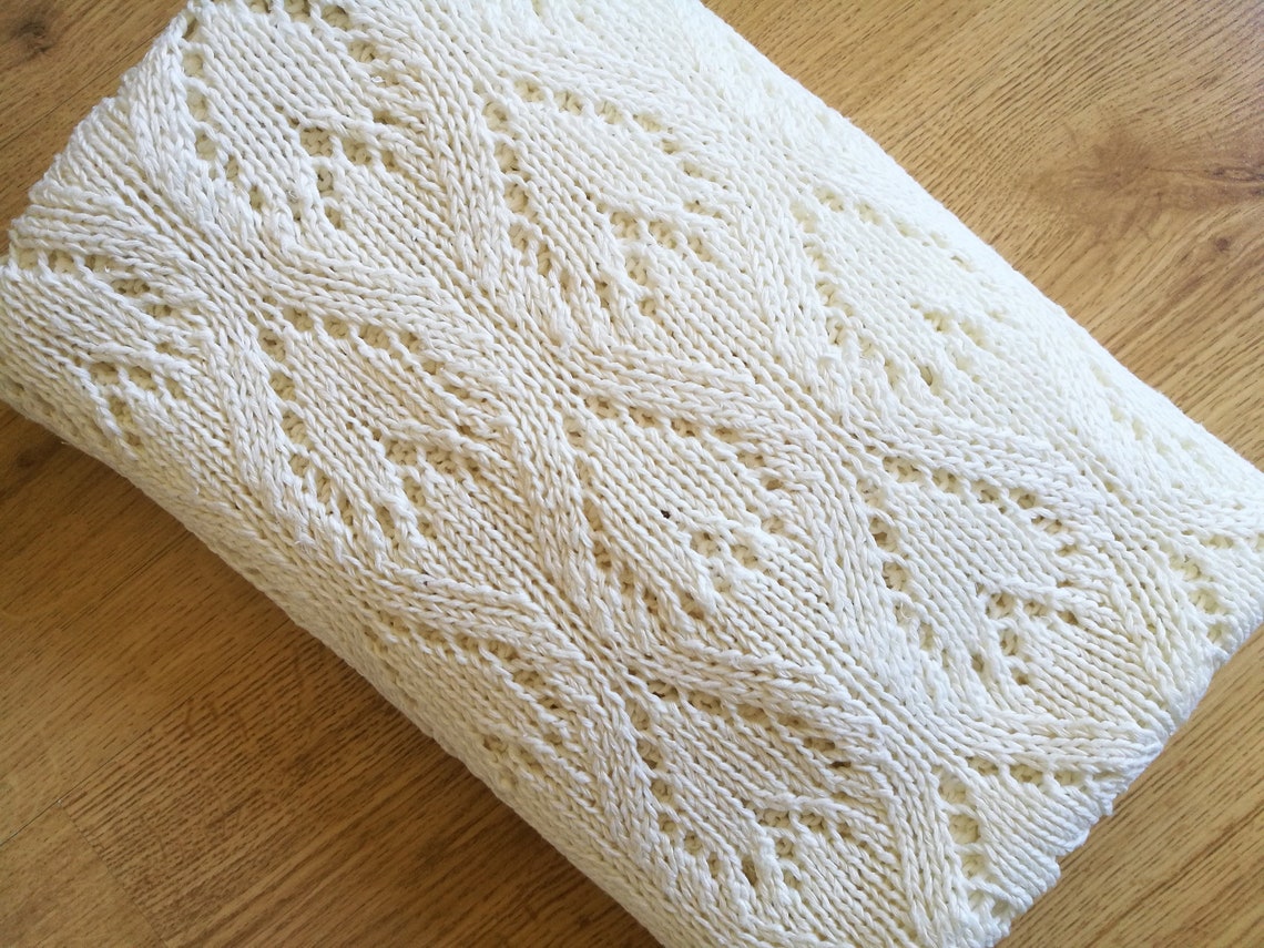 Linen Baby Blanket Handknit-off White Blanket-bassinet Cover ...