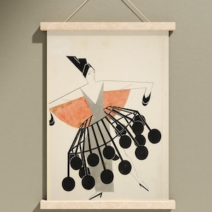 Bauhaus Dancer Poster: Vintage Geometric Abstract Art, Vintage Abstract Wall Art, Avant Garde Modernist Decor for Living Room & Studio