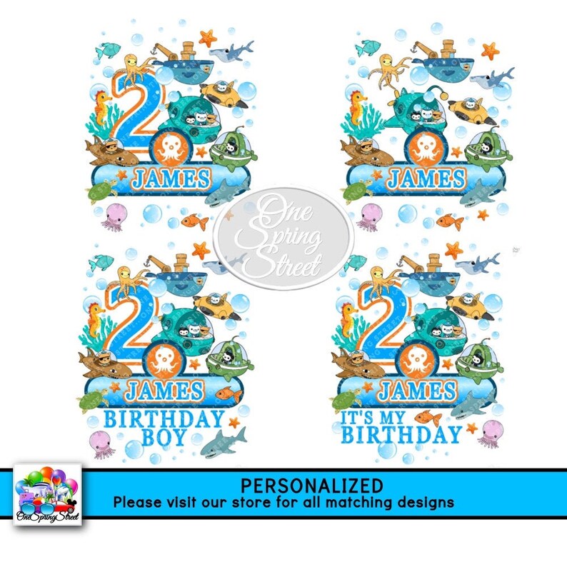 Octonauts Birthday Boy Birthday Girl Personalized Name Age Etsy