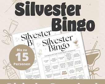 Silvester Bingo – Lustiges Partyspiel für den Jahreswechsel | Neujahrs Party | Spiel für Erwachsene