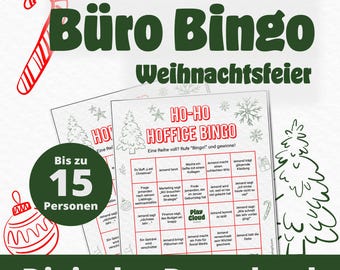 Büro Weihnachtsfeier Bingo Spiel | Lustiges Office Partyspiel | Druckbares Weihnachts-Bingo | Digitaler Download | Firmenfeier Spielidee