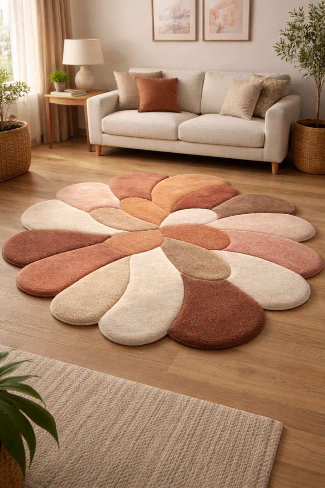 Large 3D Flower Area Rug, Multi-petal Aesthetic Rug for Living Room ...