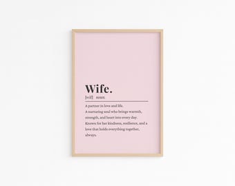 Impression définition femme rose, cadeaux femme, citation mariage imprimable, cadeau romantique femme, cadeaux d'anniversaire femme, citation femme téléchargement numérique