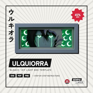 DIY Anime Lightbox Template – Bleach Ulquiorra  Cut File for Cricut, Silhouette & Laser | Shadow Box Design + Assembly Instructions