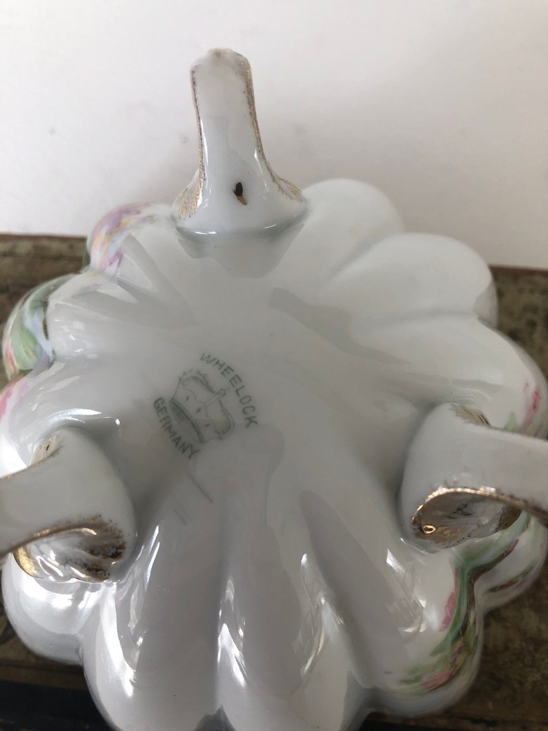 Vintage Wheelock Germany Three Footed Bowl Porcelain China Etsy