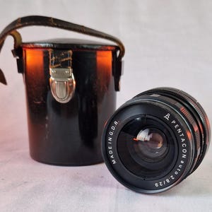 Pentacon Auto 29 mm f/2.8 groothoeklens • M42-vatting • Vintage Oost-Duitse lens met tas