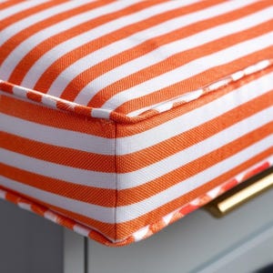 2&quot; Thick Linen Stripe Bench Cushion, Custom Kallax Cushion, Washable Window Seat Pad, Indoor Reading Nook Cushion,Custom Floor Cushion