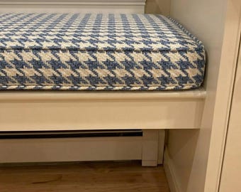 3″ Custom Linen Bench Cushion With Foam, Window Seat & Banquette Pad, Zippered Washable Cover, Reading Nook Cushion, Pillow Cushion