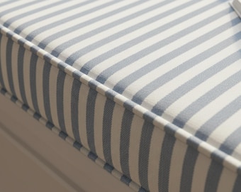 2" Thick Custom Striped Window Seat Cushion, Linen Bench Cushion,Custom Indor Linen Cushion, Made to Order Kallax Cushion, Indoor Nook Mat