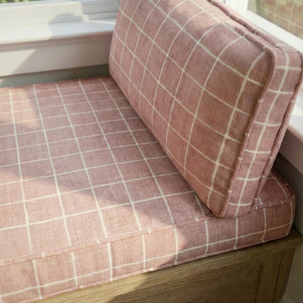 Washable Ticking Stripe Custom Bench Cushion, Striped Hallway Bench, Hallway Bench Cushion, Piano Bench Cushion