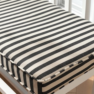 2&quot; Thickness Striped Linen Bench Cushion,Zippered Cushion Cover, Floor Cushion, Window Seat Cushion, Ikea Nook Cushion, Kallax Cushion