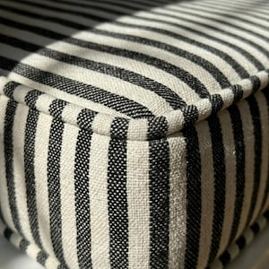 Washable Ticking Stripe Custom Bench Cushion, Striped Hallway Bench, Hallway Bench Cushion, Piano Bench Cushion