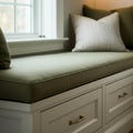Custom Linen Bench Cushion: Handmade Window Seat Pad, Reading Nook Cushion