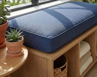 Cojín de banco personalizado para interior, cojín para asiento de ventana, cojín de banco con mechones