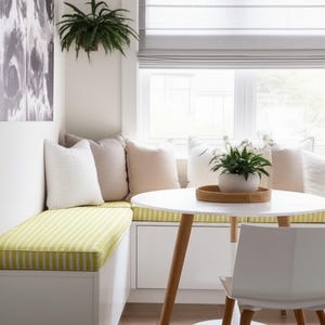 2&quot; Thick Striped Linen Ikea Bench Cushion, Custom Kallax Cushion, Washable Window Seat Pad, Indoor Reading Nook Cushion,Custom Floor Cushion