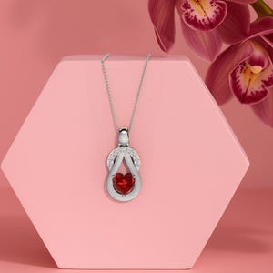 Collier pendentif solitaire en forme de coeur rubis CZ en argent sterling, colliers avec pierre de naissance CZ pour femme, cadeaux de bijoux de mariée pour sa meilleure amie