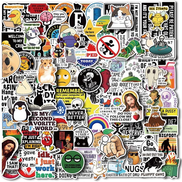 Funny Meme Stickers for Adults, 150Pcs Sarcastic & Humorous Quote Waterproof Vinyl Decals