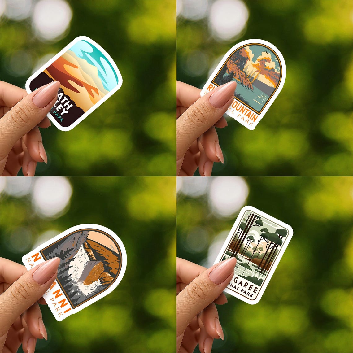 National Parks Stickers Sheet| Waterproof Vinyl Decals 40 Designs (4 ...