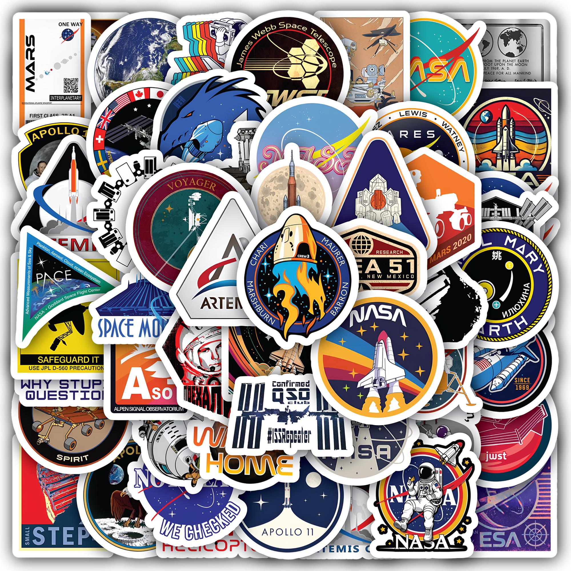 NASA Meatball Logo Vinyl Stickers - 3-Pack, 1 Inch Diameter Glossy Space Decals