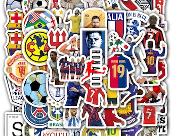 Soccer Stickers Sheet | Sports Waterproof Vinyl Laptop Decal 40 designs (4 Sheets)