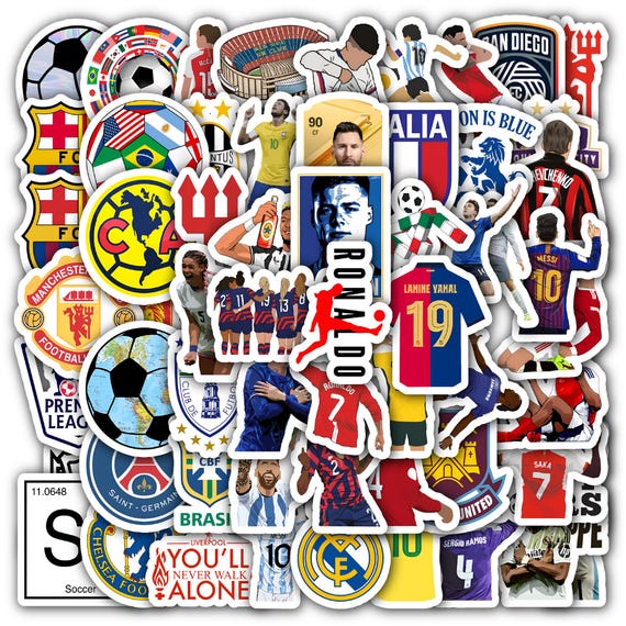 Soccer Stickers Sheet | Sports Waterproof Vinyl Laptop Decal 40 designs (4 Sheets)