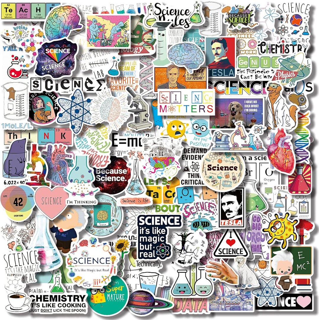Natural Sciences Stickers Pack, Physics, Chemistry, Biology Experiment ...
