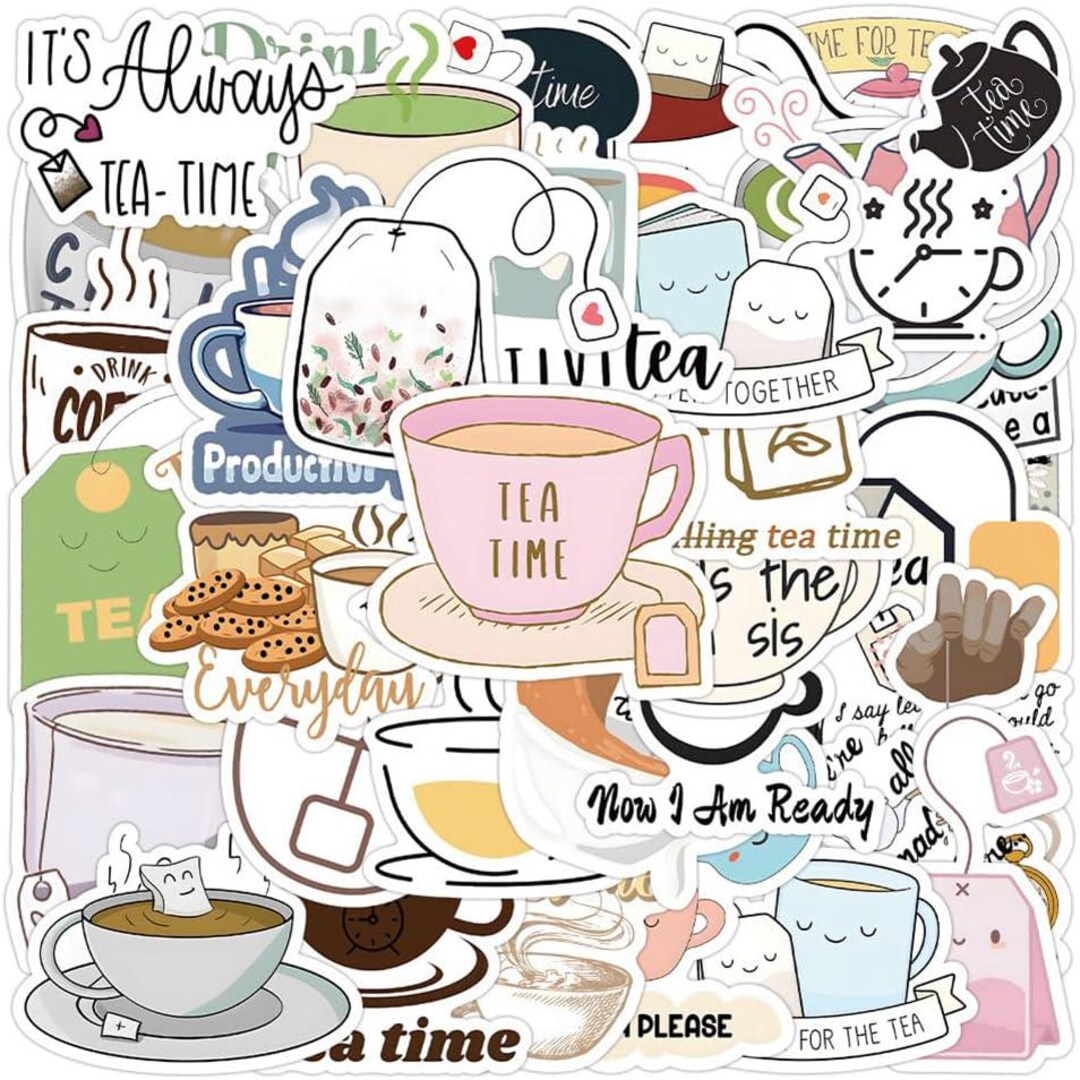 Tea Stickers |50pcs Cha Waterproof Vinyl Decals for Water Bottles ...