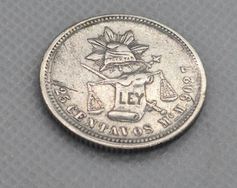 メキシコ 25 センタボス コイン |リバティキャップ | 1950 ～ 1953 年