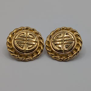 1980s 4G Logo Rope Border Earrings by Givenchy