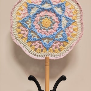 Handmade Fan Crochet Hand Fan Graduation Fan Handmade Crochet Fan Gifts for Her Vintage Style Fan Summer Handheld Fan Unique Gifts