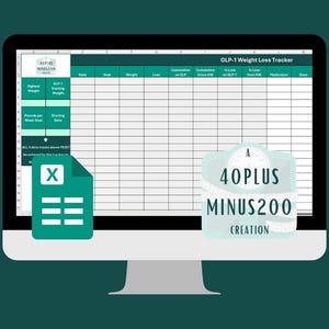 GLP-1 Abnehm-Tracker | Perfekt für alle, die eine GLP-1-Medikamente einnehmen und den Gewichtsverlust, Spritzendetails und Meilensteine im Auge behalten möchten.